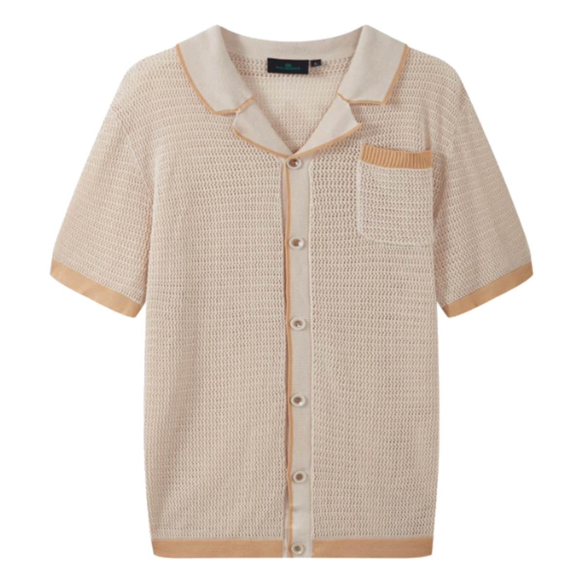 Crochet knit shirt, front