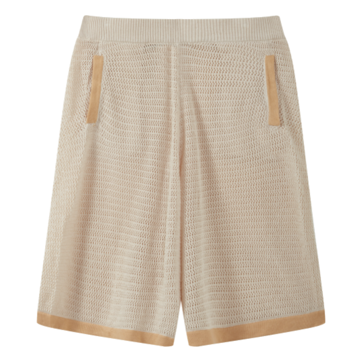 Crochet knit shorts, front