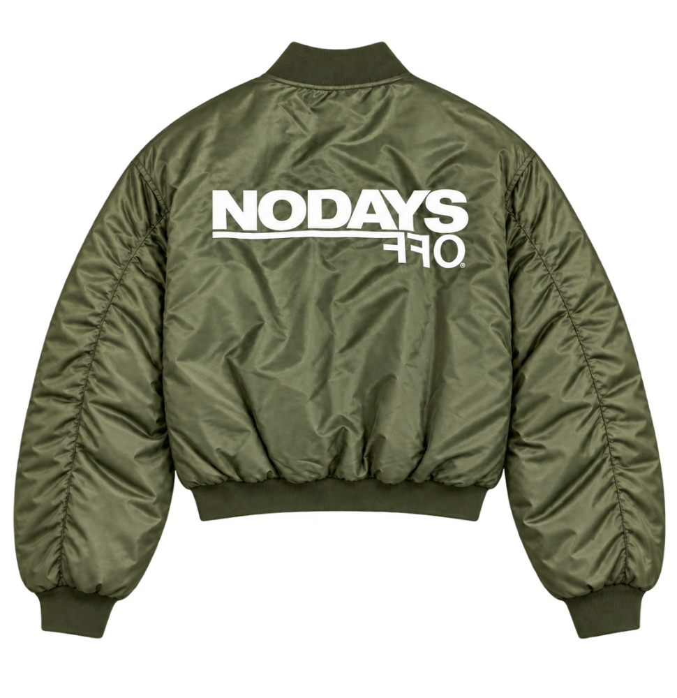 No Days Off bomber jacket, back