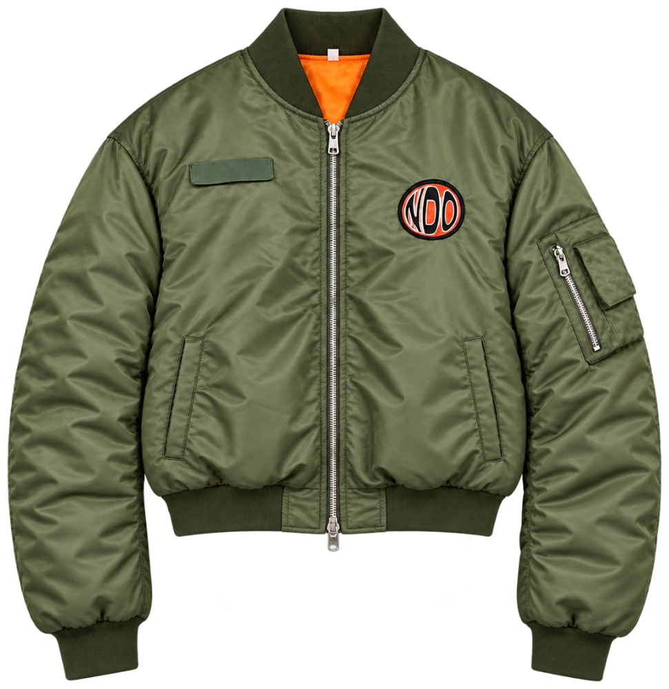 No Days Off bomber jacket, front